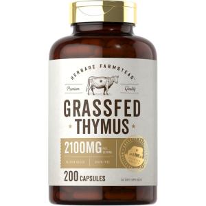 imageCarlyle Grass Fed Beef Thymus Bovine Supplement  2100mg  200 Capsules  Pasture Raised NonGMO Gluten Free  by Herbage Farmstead