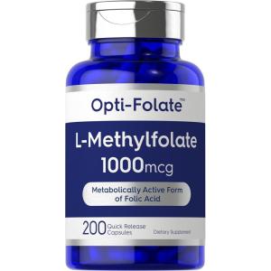 imageCarlyle L Methylfolate 1000mcg  200 Capsules  Value Size  Optimized and Activated  NonGMO Gluten Free  Methyl Folate 5MTHF  by OptiFolate