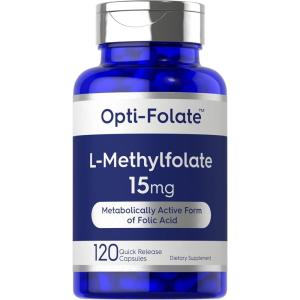 imageCarlyle L Methylfolate 15mg  120 Capsules  Value Size  Max Potency  Optimized and Activated  NonGMO Gluten Free  Methyl Folate 5MTHF  by OptiFolate120 Count Pack of 1