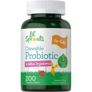 imageCarlyle Probiotics for Kids Chewable  200 Count  6 Billion CFUs  Raspberry Flavor  NonGMO ampamp Gluten Free Supplement  by Lil Sprouts