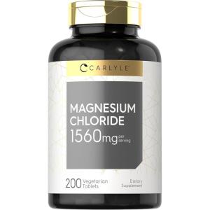 imageCarlyle  Magnesium Chloride  1560mg  200 Tablets  Cloruro de Magnesio Supplement  Vegetarian NonGMO and Gluten Free Formula