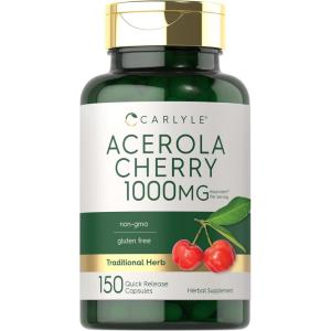 imageCarlyle Acerola Cherry Extract Pills  1000mg  150 Capsules  Acerola Berry  NonGMO ampamp Gluten Free Extract