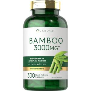 imageCarlyle Bamboo Extract Capsules  3000mg  300 Count  210mg Silica  NonGMO Gluten Free Supplement