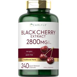 imageCarlyle Black Cherry Extract Concentrate 2800 mg  240 Capsules  NonGMO and Gluten Free Formula  Prunus Serotina Supplement