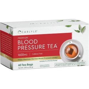 imageCarlyle Blood Pressure Tea Bags  60 Count  with Hibiscus Flower  Vegetarian NonGMO ampamp Gluten Free Herbal Tea Supplement