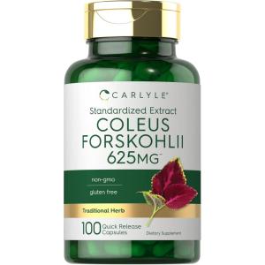 imageCarlyle Coleus Forskohlii Capsules  625mg  100 Count  NonGMO ampamp Gluten Free Standardized Extract  Forskolin Supplement