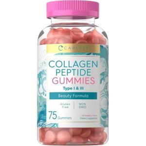 imageCarlyle Collagen Gummies  Strawberry Flavor Beauty Supplement  Hydrolyzed Collagen Peptides for Women ampamp Men  Type 1 ampamp 3  NonGMO Gluten Free