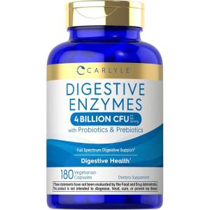imageCarlyle Digestive Enzymes  with Probiotics ampamp Prebiotics  180 Capsules  NonGMO and Gluten Free Supplement for Men ampamp Women