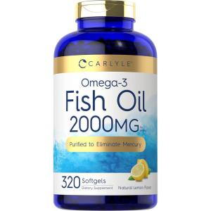 imageCarlyle Fish Oil Supplements  2000mg  320 Softgels  EPA ampamp DHA  600mg Total Omega3  NonGMO Gluten Free Pills