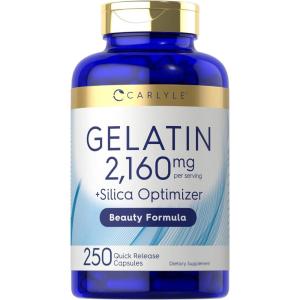 imageCarlyle Gelatin Capsules  2160 mg  250 Pills  with Silica Optimizer  NonGMO and Gluten Free Supplement