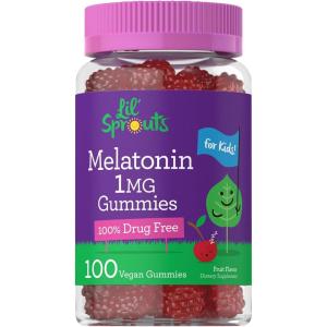 imageCarlyle Kids Melatonin Gummies  1 mg 100 Count  Fruit Flavor Gummy  Vegan NonGMO Gluten Free  by Lil Sprouts