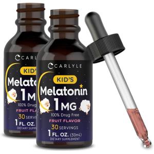imageCarlyle Kids Melatonin Liquid  1 fl oz  Two Pack  Fruit Flavor  Drug Free Childrens Supplement