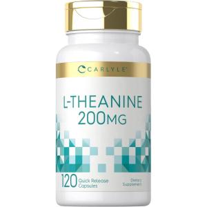 imageCarlyle LTheanine 200mg Supplement  120 Powder Capsules  NonGMO Gluten Free