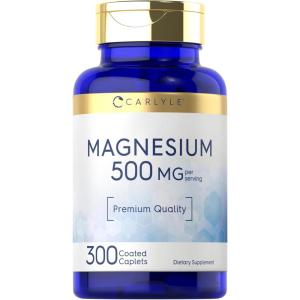 imageCarlyle Magnesium 500mg  300 Coated Caplets  Vegetarian NonGMO and Gluten Free Supplement300 Count Pack of 1
