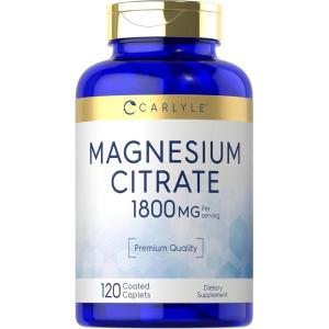 imageCarlyle Magnesium Citrate  1800mg  120 Coated Caplets  Vegetarian NonGMO and Gluten Free Supplement