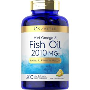 imageCarlyle Mini Fish Oil Softgels  2010 mg  200 Omega3 Pills  with EPA ampamp DHA  NonGMO ampamp Gluten Free Supplement