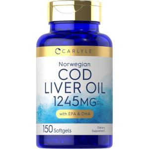imageCarlyle Norwegian Cod Liver Oil  with EPA ampamp DHA  1245mg  150 Softgels  Liquid Capsules  NonGMO ampamp Gluten Free Supplement