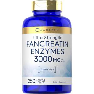 imageCarlyle Pancreatin Digestive Enzymes  3000mg  250 Caplets  NonGMO Gluten Free  High Potency Formula