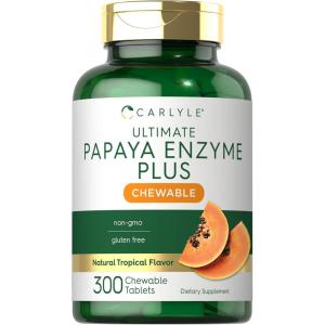 imageCarlyle Papaya Enzyme Chewable Tablets  Vegetarian NonGMO Gluten Free Formula  Tropical Flavor
