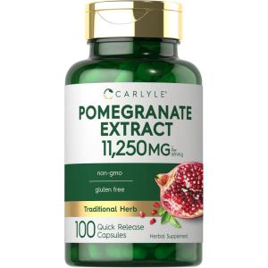 imageCarlyle Pomegranate Extract  11250mg  100 Capsules  NonGMO Gluten Free Supplement  Traditional Herb100 Count Pack of 1