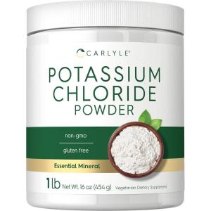 imageCarlyle Potassium Chloride Powder Supplement 16 oz  Food Grade  Salt Substitute  Vegan Vegetarian NonGMO Gluten Free