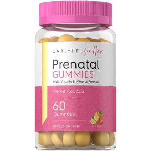 imageCarlyle Prenatal Gummies for Women  with DHA ampamp Folic Acid  60 Count  Fruit Flavor  NonGMO Gluten Free Supplement  for Her