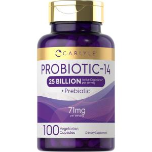 imageCarlyle Probiotics for Men and Women  25 Billion CFU  with Prebiotics  100 Capsules  Vegetarian NonGMO ampamp Gluten Free Supplement