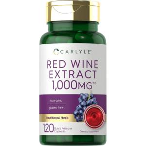 imageCarlyle Red Wine Extract Capsules  1000mg  120 Count  NonGMO and Gluten Free Supplement
