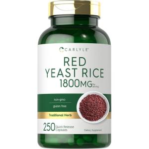 imageCarlyle Red Yeast Rice Supplement  1800 mg  250 Capsules  NonGMO ampamp Gluten Free