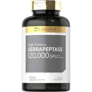 imageCarlyle Serrapeptase 120000 SPU  120 Capsules  Supports Sinus Health  Gluten Free Enzyme Supplement