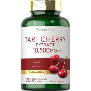 imageCarlyle Tart Cherry Capsules  10500mg  200 Pills  Max Potency  NonGMO Gluten Free  Tart Cherry Juice Extract