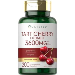 imageCarlyle Tart Cherry Extract Capsules  200 Count  NonGMO and Gluten Free Formula  Traditional Herb Supplement