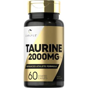 imageCarlyle Taurine Supplement  2000mg  60 Caplets  Vegetarian NonGMO and Gluten Free  Advanced Athlete Formula
