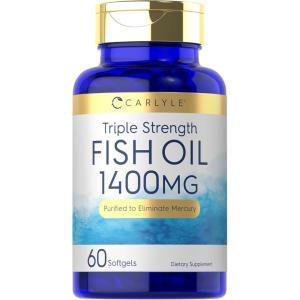 imageCarlyle Triple Strength Omega 3 Fish Oil  1400mg  60 Softgels  NonGMO Gluten Free Supplement