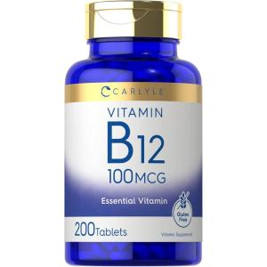 imageCarlyle Vitamin B12 100mcg  200 Tablets  Essential Vitamin Supplement  Vegan NonGMO and Gluten Free Formula