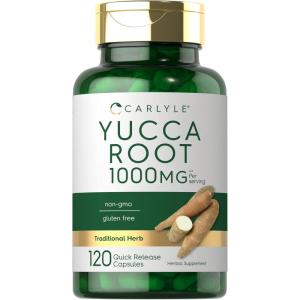 imageCarlyle Yucca Root Supplement 1000mg  120 Capsules  Non GMO and Gluten Free Extract