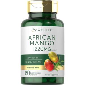imageCarlyle African Mango Supplement 1220mg  80 Capsules  with Green Tea Extract  NonGMO Gluten Free80 Count Pack of 1