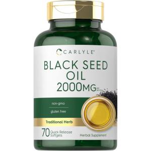 imageCarlyle Black Seed Oil Softgel Capsules  2000mg  70 Pills  for Women ampamp Men  NonGMO Gluten Free Herbal Supplement
