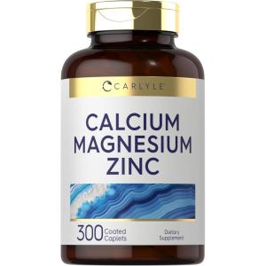 imageCarlyle Calcium Magnesium Zinc Supplement  300 Caplets  Vegetarian NonGMO and Gluten Free300 Count Pack of 1
