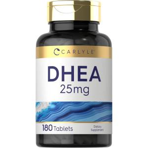 imageCarlyle DHEA Supplement for Women and Men  25mg  180 Tablets  Vegetarian NonGMO and Gluten Free
