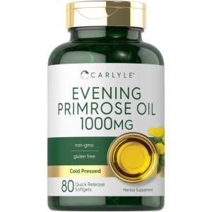 imageCarlyle Evening Primrose Oil Capsules 1000mg  80 Softgels  Cold Pressed Supplement  NonGMO ampamp Gluten Free