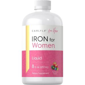 imageCarlyle Liquid Iron Supplement for Women  8 fl oz Drops  Fruit Punch Flavor  Vegetarian NonGMO Gluten Free