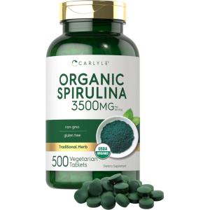imageCarlyle Organic Spirulina Tablets 3500mg  500 Count  NonGMO ampamp Gluten Free Supplement