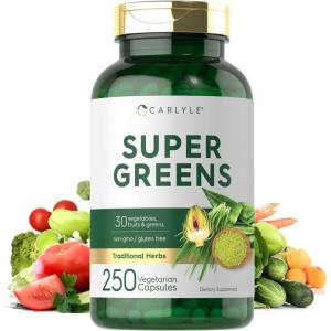 imageCarlyle Super Greens Capsules  250 Count  NonGMO ampamp Gluten Free Supplement