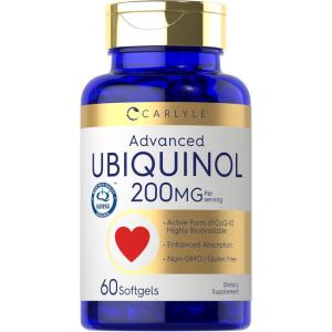 imageCarlyle Ubiquinol 200mg  60 Softgels  CoQ10 Supplement  Highly Bioavailable  NonGMO Gluten Free