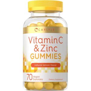 imageCarlyle Vitamin C and Zinc Gummies  70 Count  Vegan NonGMO and Gluten Free Supplement  Lemon Flavor70 Count Pack of 1