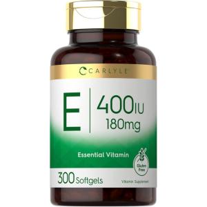 imageCarlyle Vitamin E Softgel Capsules 400 IU  180mg  300 Count  NonGMO and Gluten Free Formula