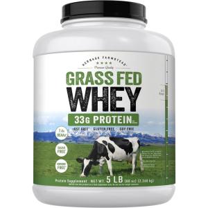 imageCarlyle Grass Fed Whey Protein Powder  5lb 80 oz  33g of Protein Per Serving  Unflavored  Sugar and Hormone Free  NonGMO and Gluten Free Supplement  by Herbage Farmstead