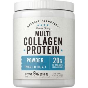 imageCarlyle Multi Collagen Protein Powder for Women and Men  9 Oz  Type I II III V X  Premium Complex Supplement  Unflavored  NonGMO and Gluten Free  by Herbage Farmstead
