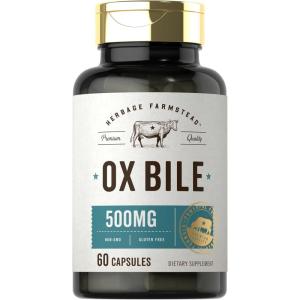 imageCarlyle Ox Bile Supplement 500 mg  60 Capsules  Digestive Enzymes  NonGMO ampamp Gluten Free  by Herbage Farmstead